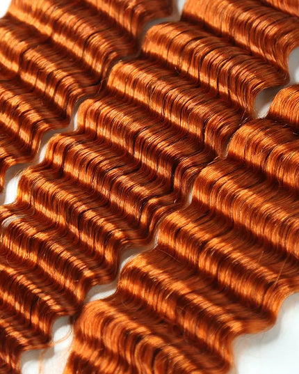 Deep wave ginger color 15A human hair bulk for braiding