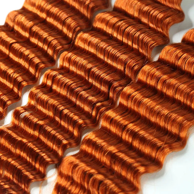 Deep wave ginger color 15A human hair bulk for braiding