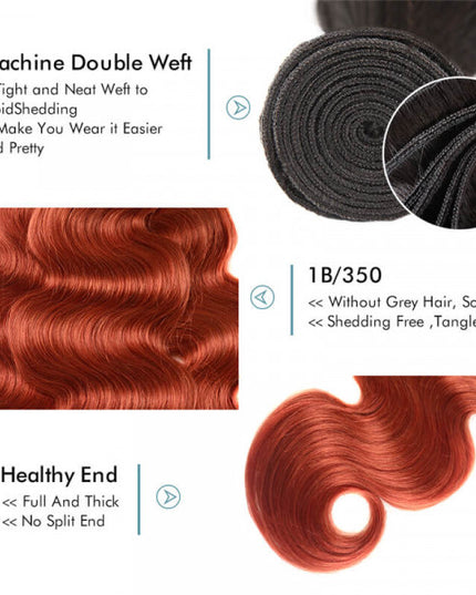 Ombre color 1B/33 body wave 12A human hair Bundles  1pc