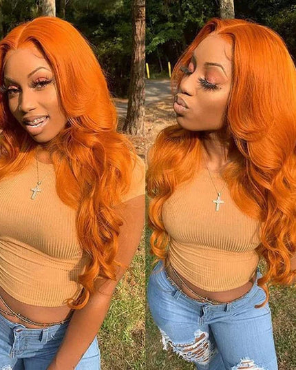 Body-wave ginger Lace Frontal 13x4 Virgin Human Hair Wig 15A