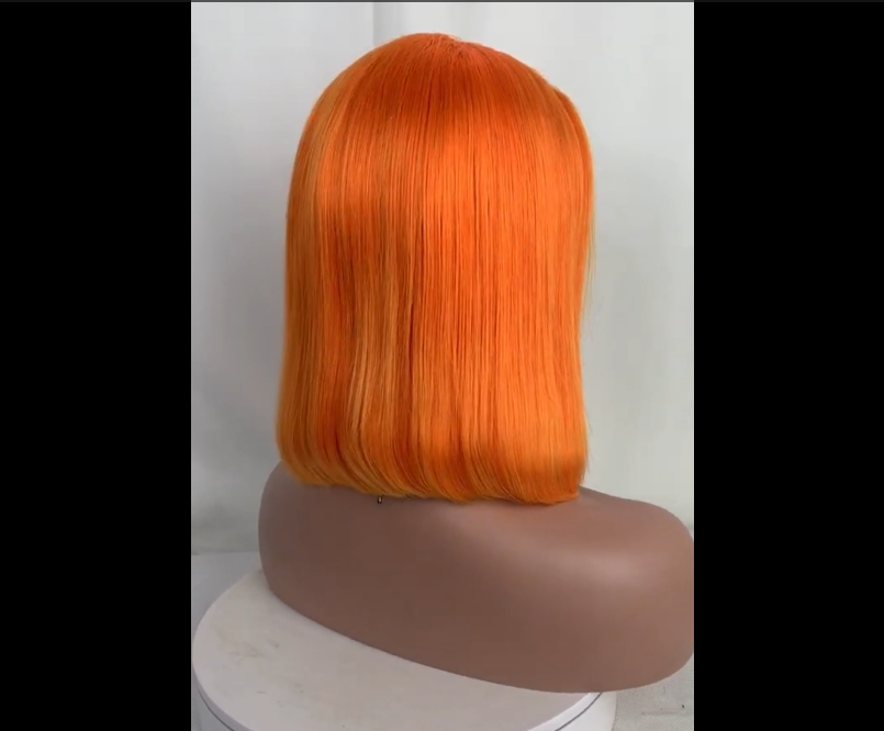 #350  straight  13x4 Lace Frontal wig 100% Virgin Human Hair Bob Wig