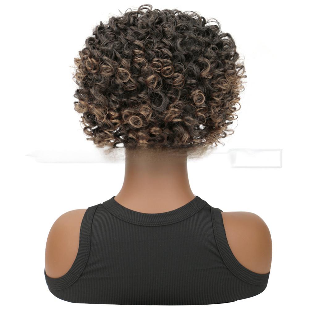 Fiber Female Fluffy Short Curly Hair Topper  -3