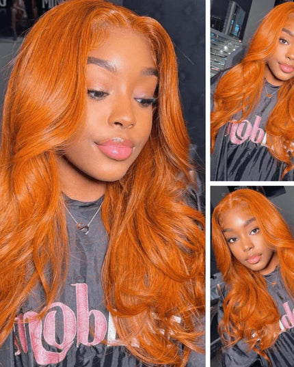 Body-wave ginger Lace Frontal 13x4 Virgin Human Hair Wig 15A