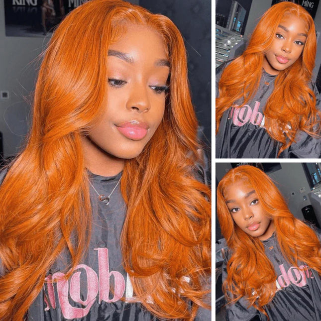 Body-wave ginger Lace Frontal 13x4 Virgin Human Hair Wig 15A