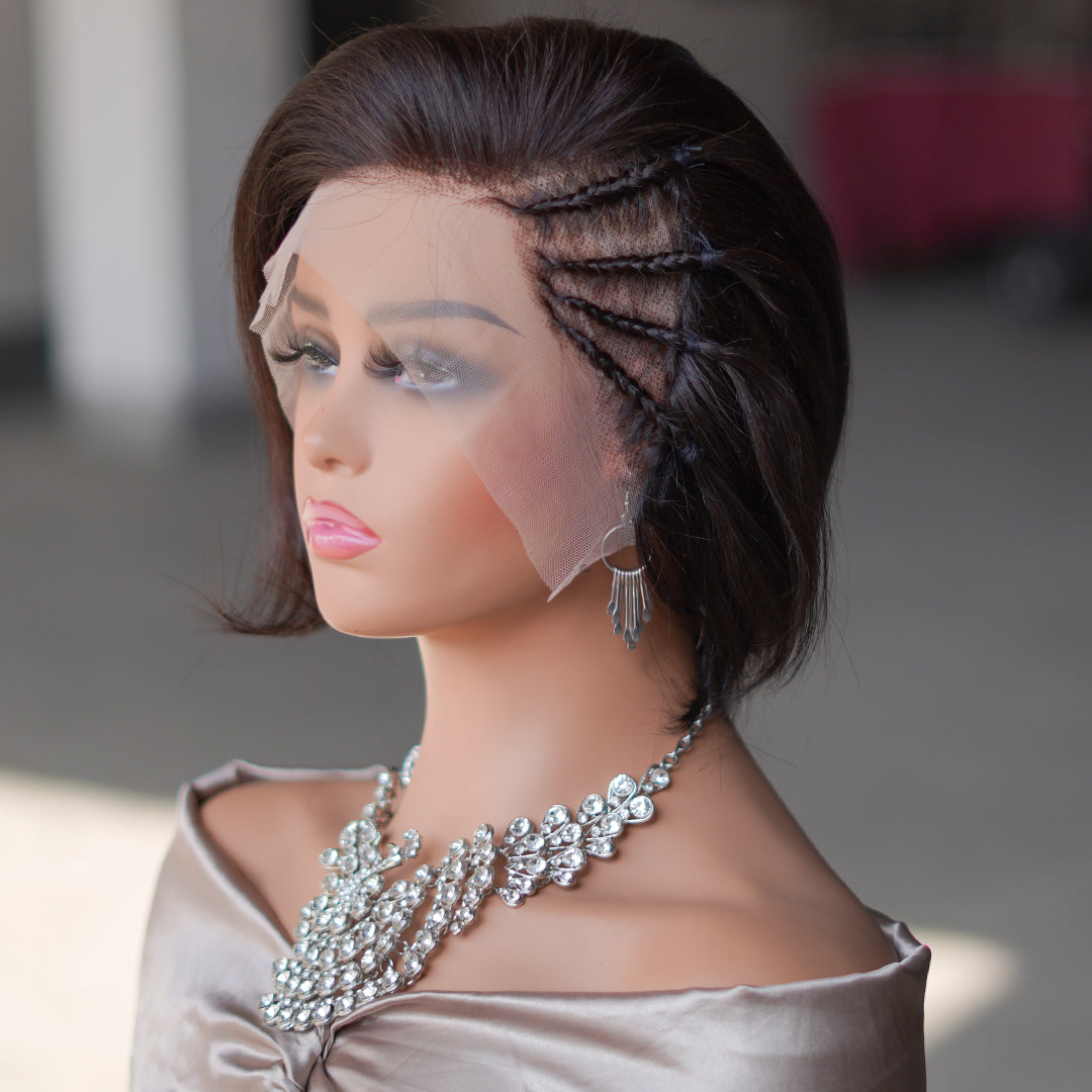 Pixie cut wig 13x4 Lace Frontal Wig---color #1B---JK8818---RMB 176--130g