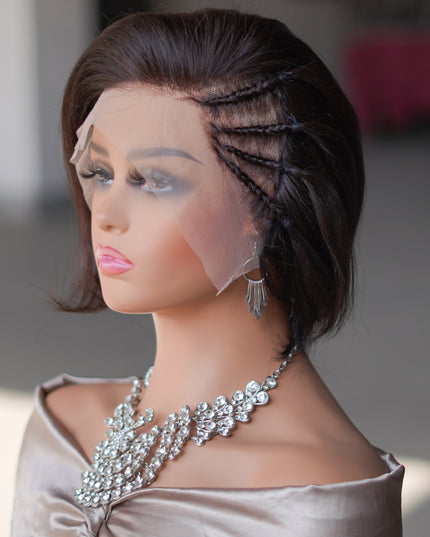 Pixie cut wig 13x4 Lace Frontal Wig---color #1B---JK045
