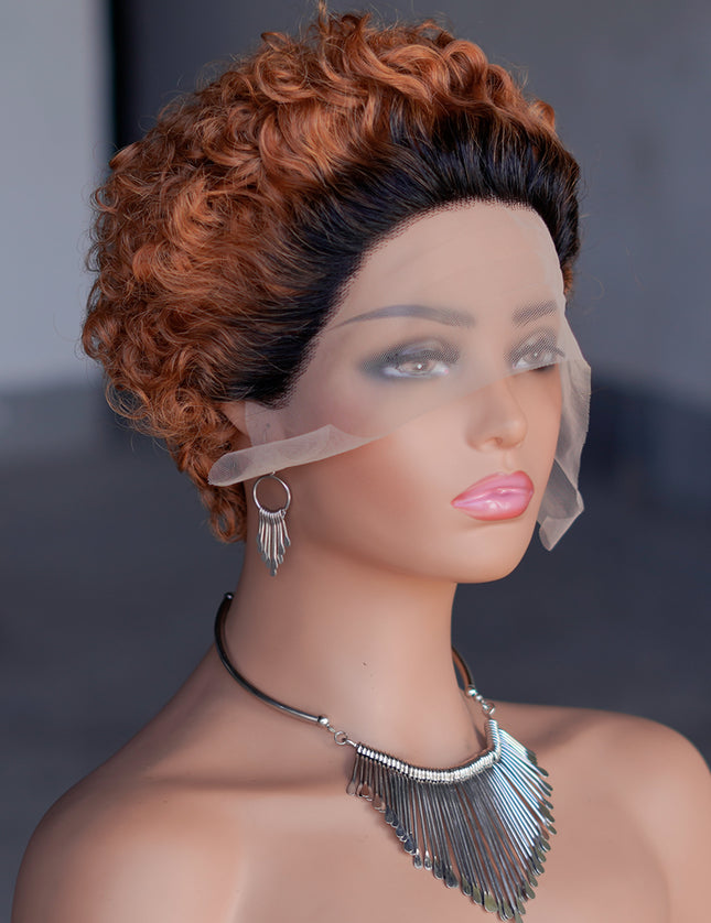 Pixie Cut Wig 13*1 lace part ---JK2016---T1B/30#---buy 1 get 2