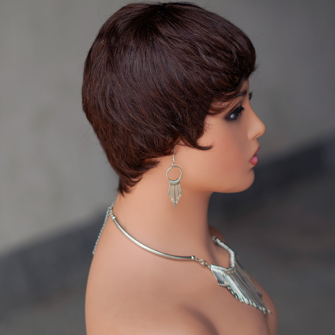 Machine made pixie cut wig---JK9047---#2---RMB 50