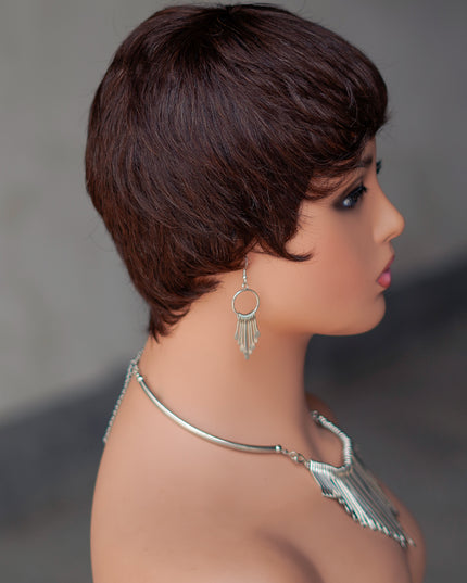 Machine made pixie cut wig---JK9047---#2---pay 1 get 2