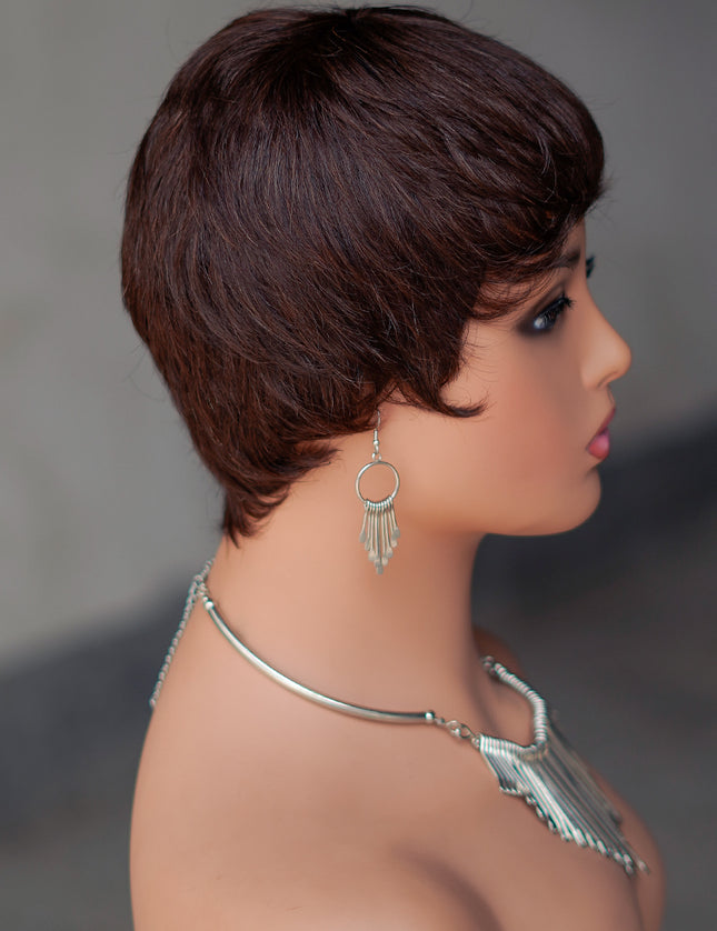 Machine made pixie cut wig---JK9047---#2---pay 1 get 2