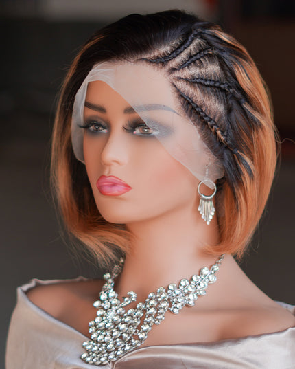 Pixie cut wig 13x4 Lace Frontal Wig---JK045--Ombre #T30