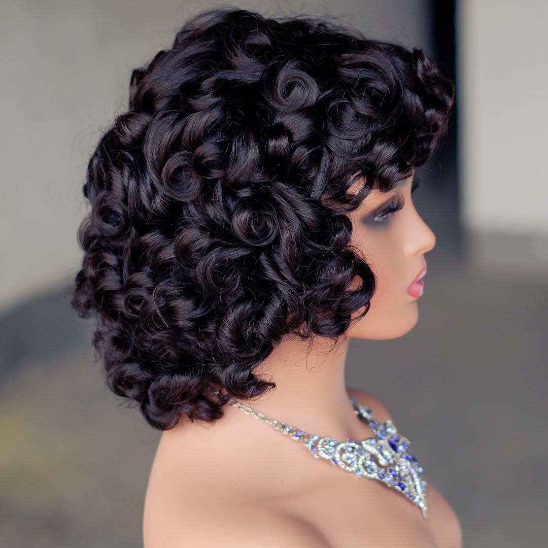 full machine made wig with bang-CX032-ZZY
