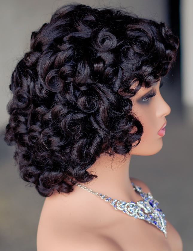 full machine made wig with bang-CX032-ZZY