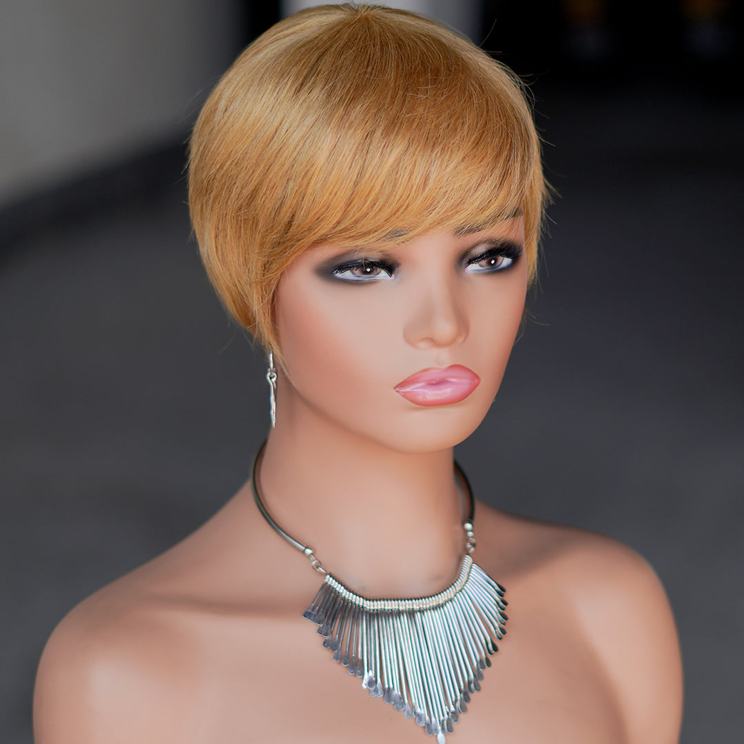 Machine made pixie cut wig---JK9069---#27---RMB 45---65g