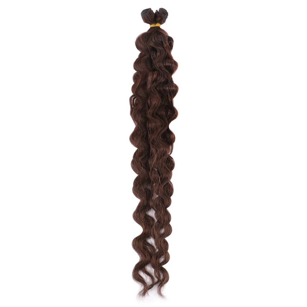 Fiber body wave Six Piece Set Hair weft-brown color