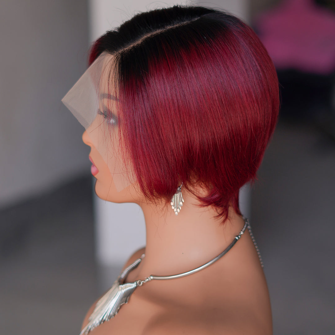 Pixie Cut Wig 13*4*1 lace part ---9164-1B/99#--RMB 120--100g