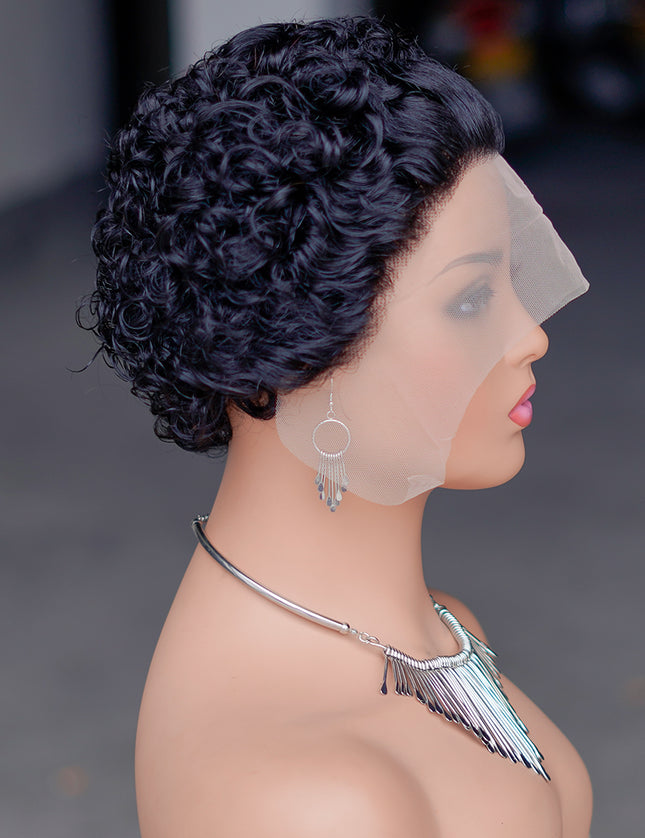 Pixie Cut WIG 13*1 lace part ---JK2016---1B#--buy 1 get 2