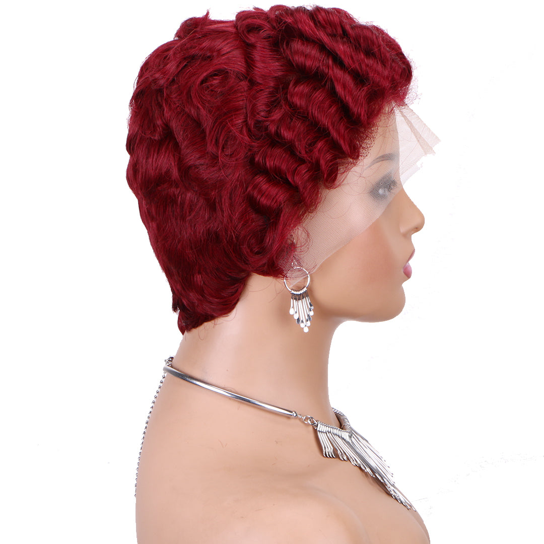 Pixie Cut Wig 13x4 lace Frontal #99---JK804--RMB 160