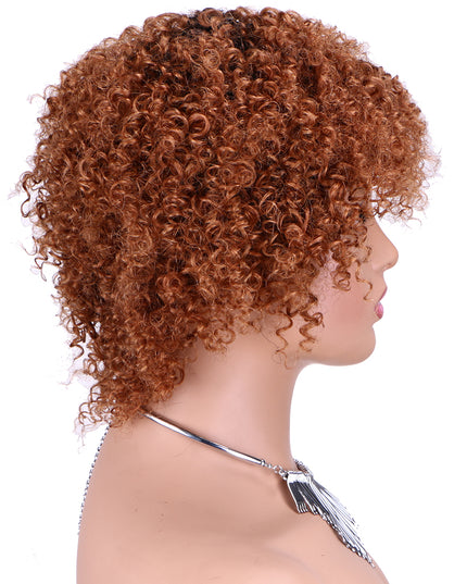 Machine made pixie cut wig---JK9037---#T1B/30