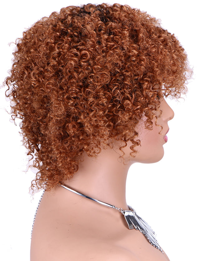 Machine made pixie cut wig---JK9037---#T1B/30