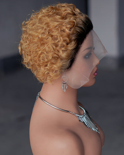 Pixie Cut Wig 13*1 lace part ---JK2016---T1B/27#---buy 1 get 2