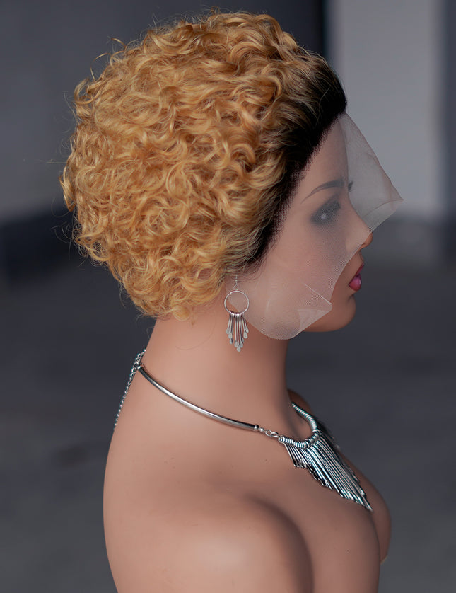 Pixie Cut Wig 13*1 lace part ---JK2016---T1B/27#---buy 1 get 2