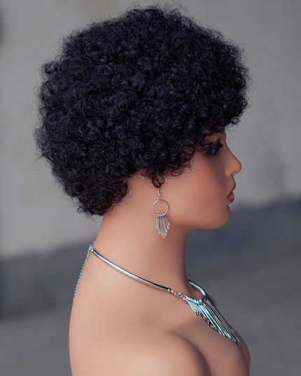 Machine made pixie cut wig---JK9032---#1B ---pay 1 get 2