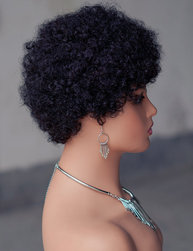 Machine made pixie cut wig---JK9032---#1B ---pay 1 get 2