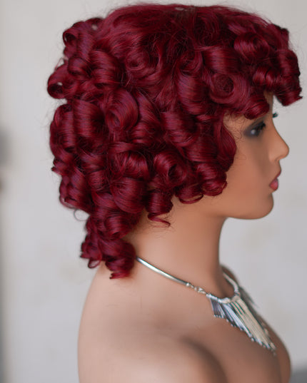 99J color--full machine made wig with bang---ZZY031