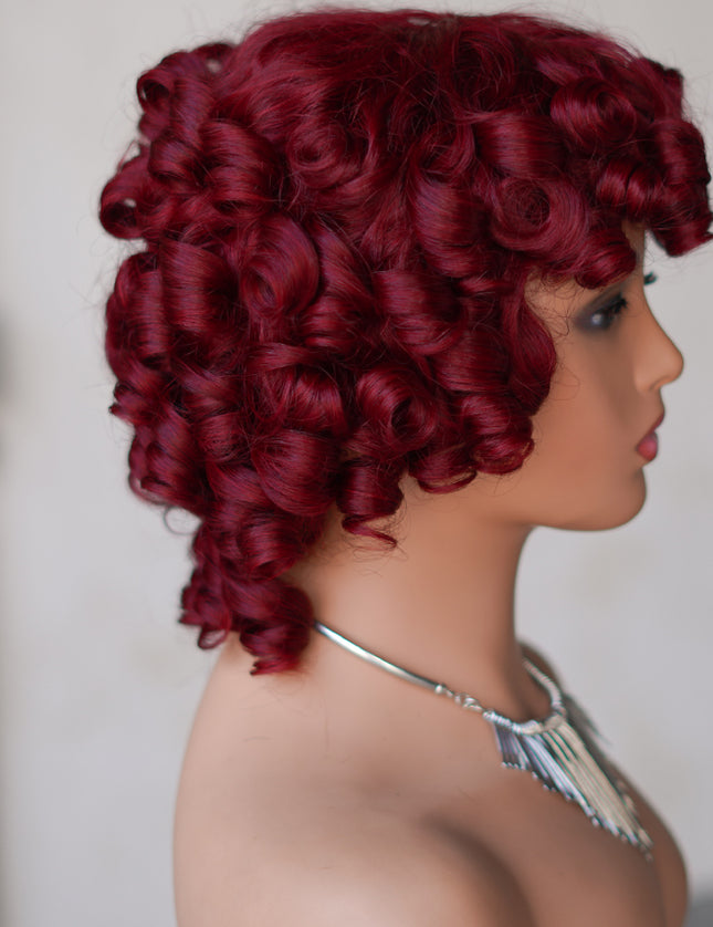99J color--full machine made wig with bang---ZZY031