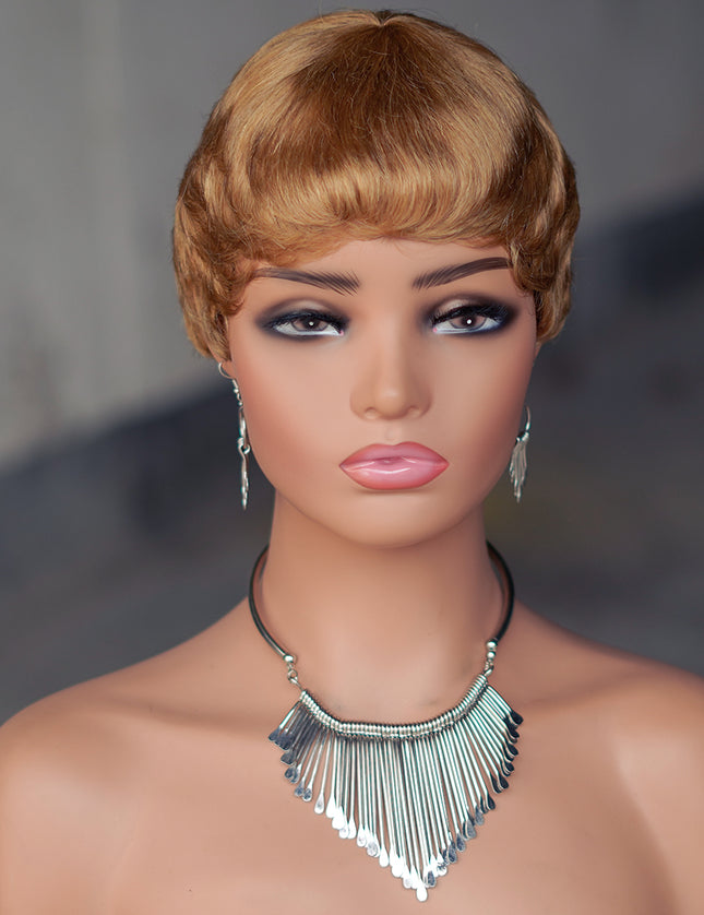 Machine made pixie cut wig---JK9047---#27---pay 1 get 2