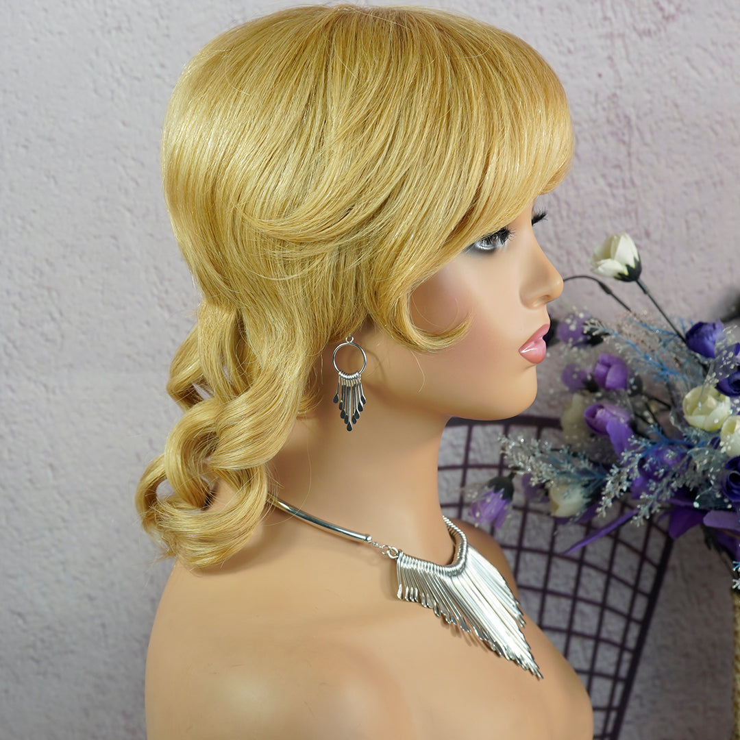 Machine made pixie cut wig ---JKCX019-#27---RMB 83