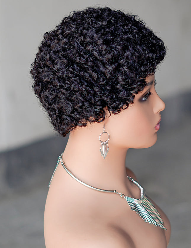 Machine made pixie cut wig---JK9044---#1B-pay 1 get 2