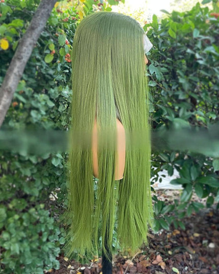 Synthetic lace frontal color wig---13*4---yellow-green color---- pay 1 get 2