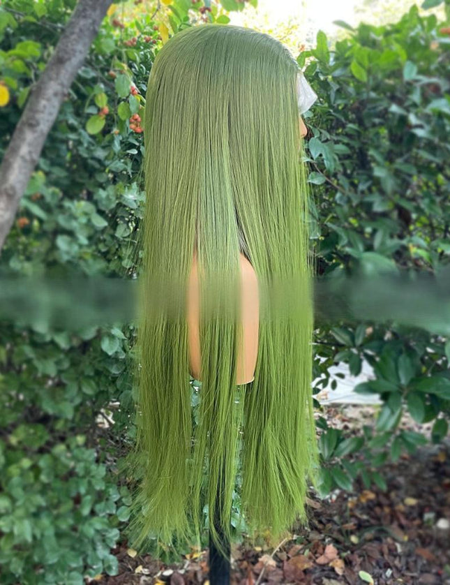 Synthetic lace frontal color wig---13*4---yellow-green color---- pay 1 get 2