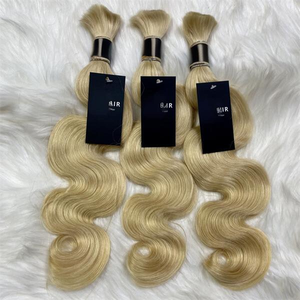 Cabello humano ondulado color 613 12A a granel para trenzar