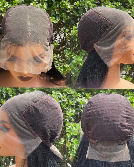 Synthetic lace frontal color wig---13*6---natural black color