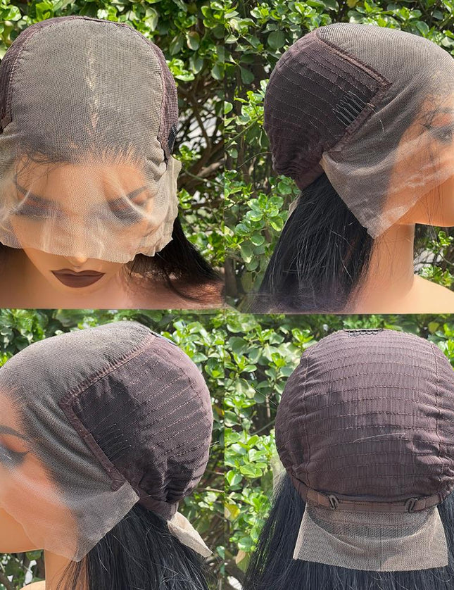 Synthetic lace frontal color wig---13*6---natural black color