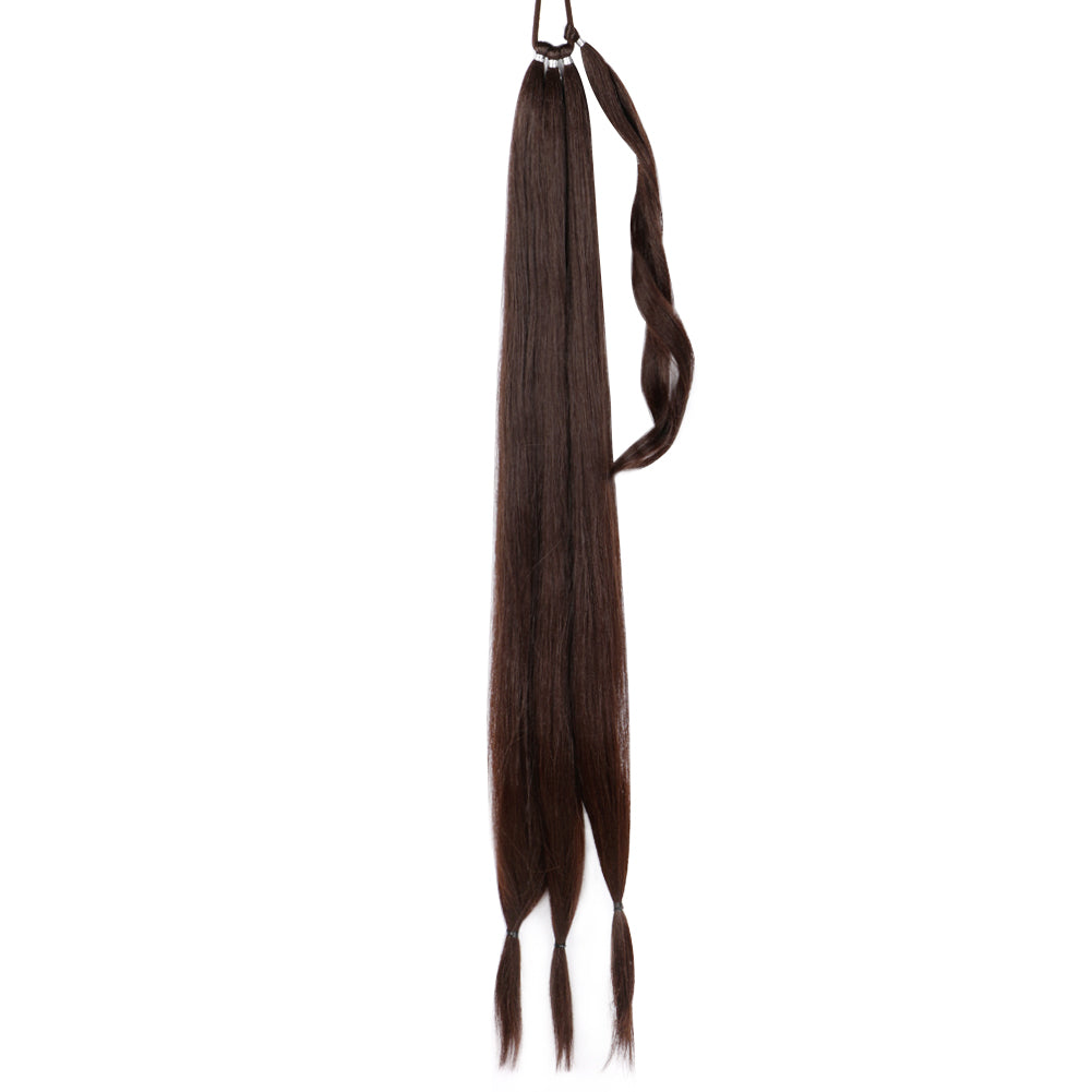 Fiber Hair Boxing Long Braid Ponytail- color 4