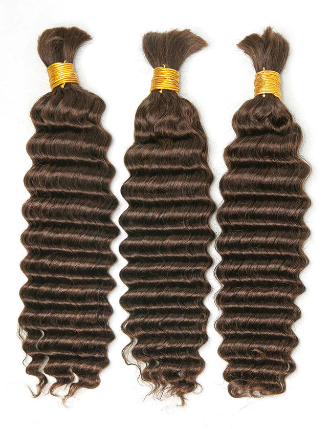 Deep wave #4 color 15A human hair bulk for braiding