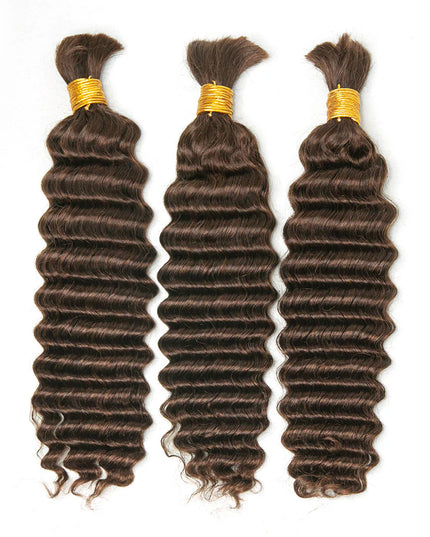 Deep wave #4 color 15A human hair bulk for braiding