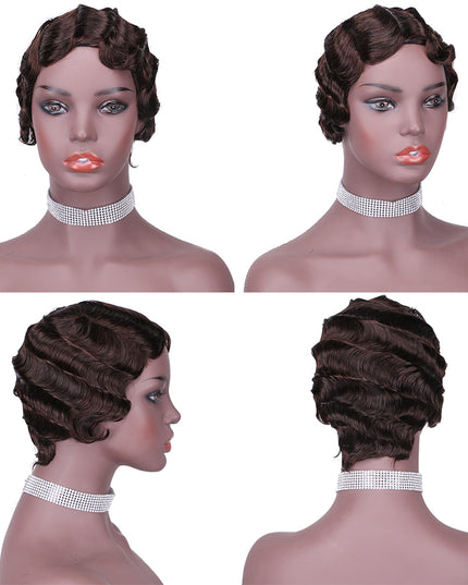 Machine made pixie cut wig---JK9012----#4---pay 1 get 2