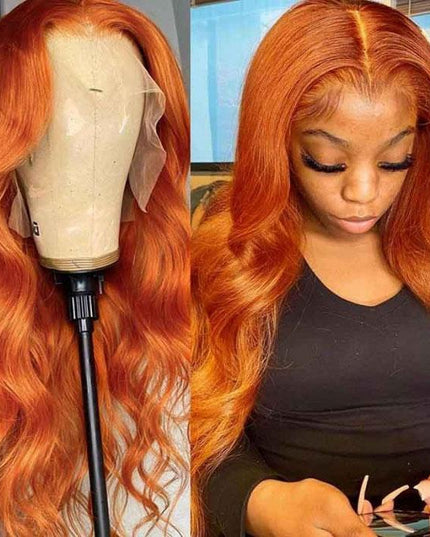 Body-wave ginger Lace Frontal 13x4 Virgin Human Hair Wig 15A