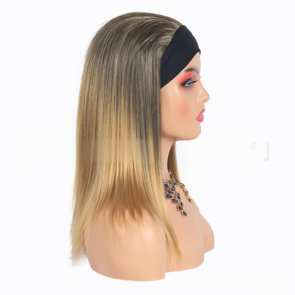 Female fiber wig with Head scarf