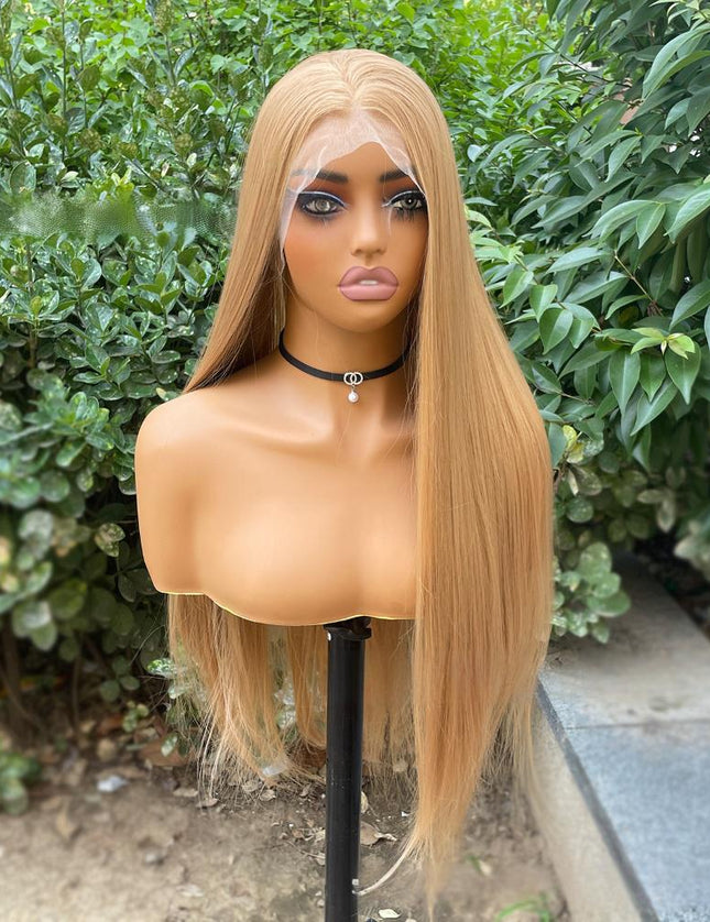 Synthetic lace frontal color wig straight---13*4---Golden Palm color---pay 1 get 2