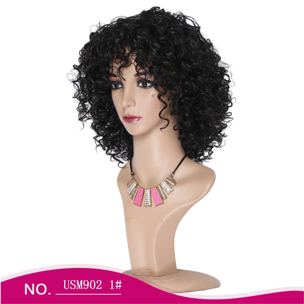 Curly hair fiber wig, , fluffy curly hair-4