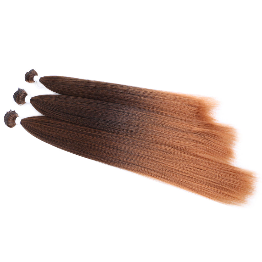 Long fiber straight hair weft 3 pcs -2