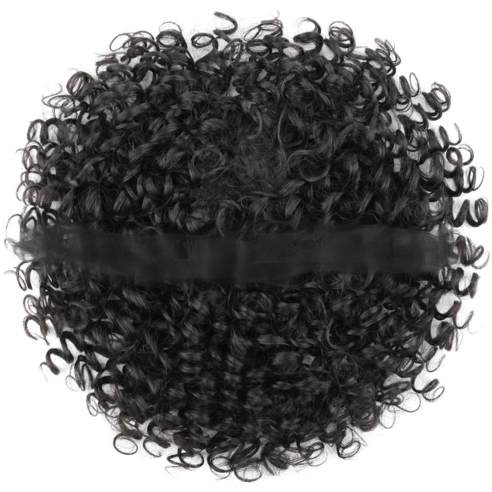 Fiber Female Fluffy Short Curly Hair Topper  -5