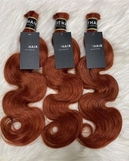Body wave reddish brown color 15A human hair bulk for braiding