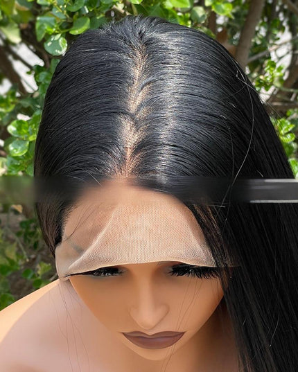 Synthetic lace frontal color wig---13*6---natural black color